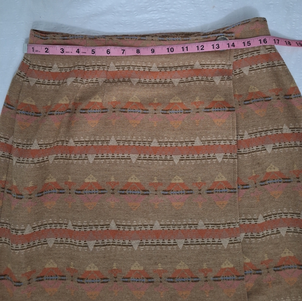 Pendleton Brown And Tan Patterned Midi Skirt - image 5